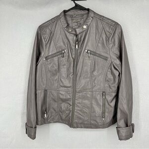 J2 Women's Gray faux Leather Jacket